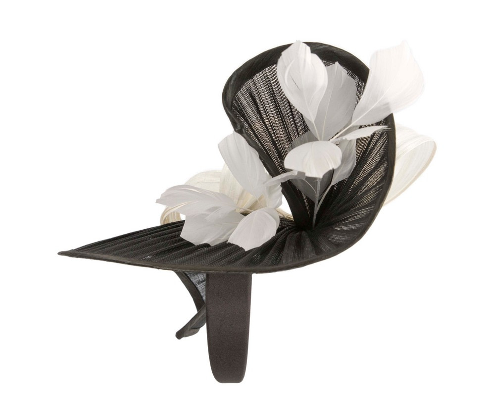 Bespoke black & cream Australian Made racing fascinator by Fillies Collection - Image 3