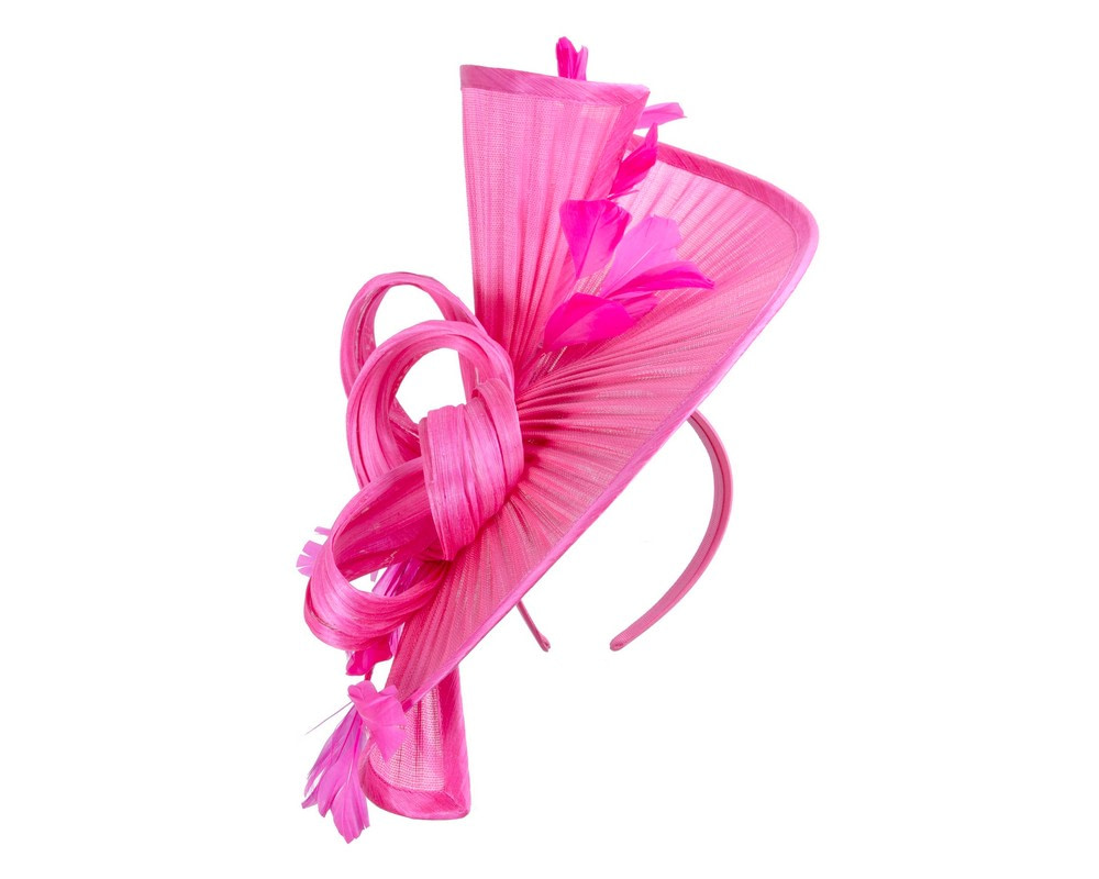 Bespoke fuchsia Australian Made racing fascinator by Fillies Collection - Image 2