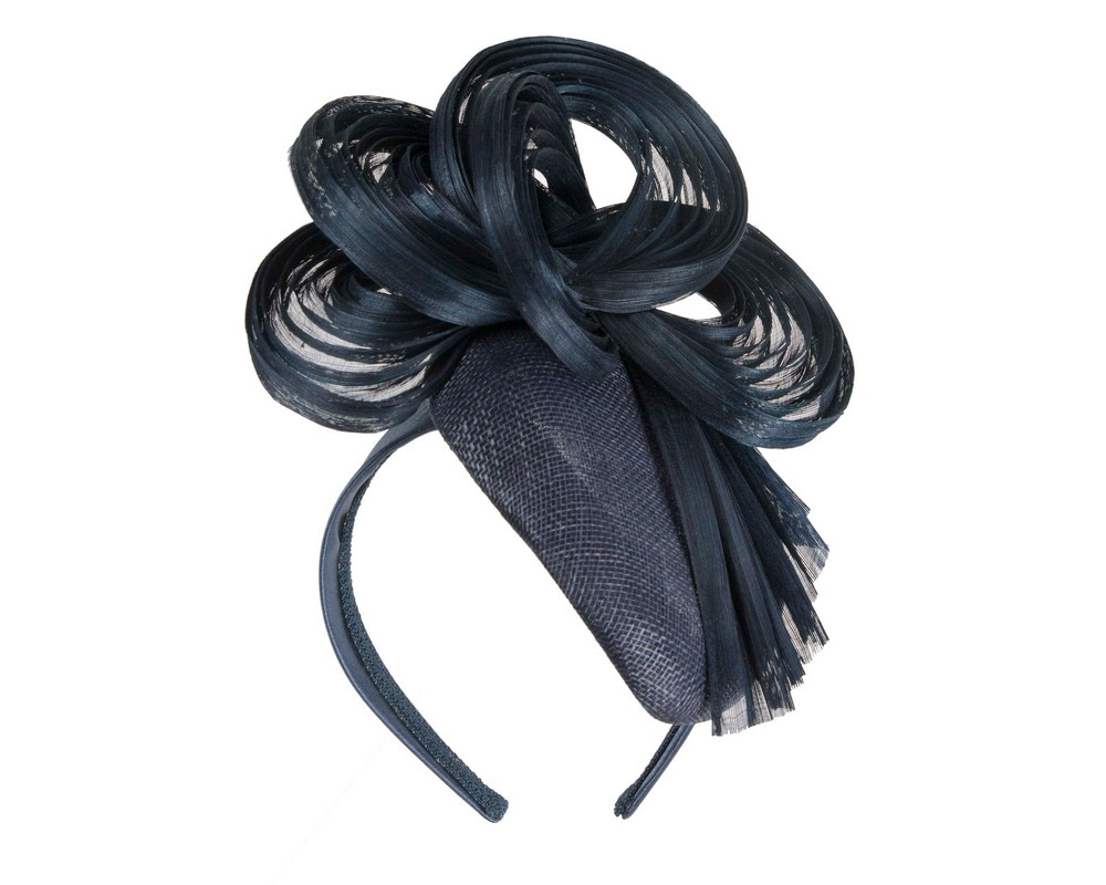 Bespoke navy racing fascinator by Fillies Collection - Image 2