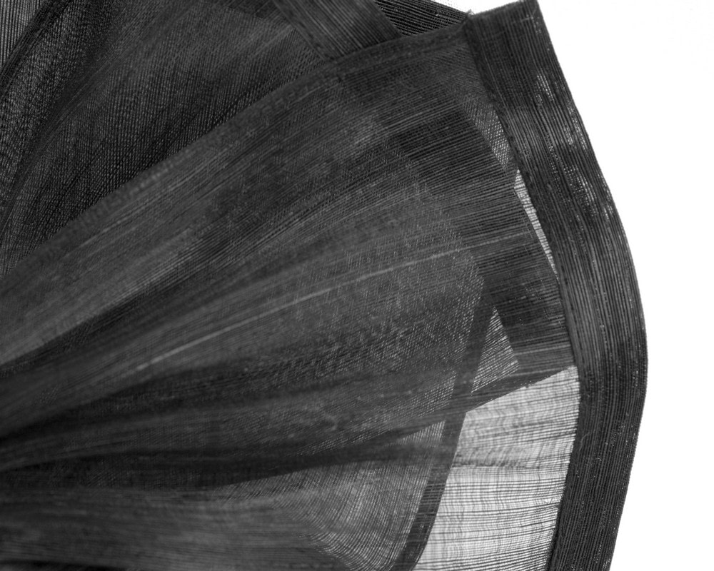 Twisted black silk abaca fascinator by Fillies Collection - Image 3