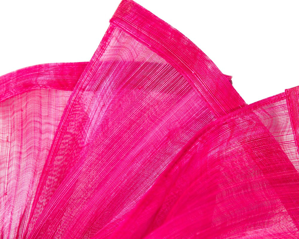 Twisted fuchsia silk abaca fascinator by Fillies Collection - Image 3