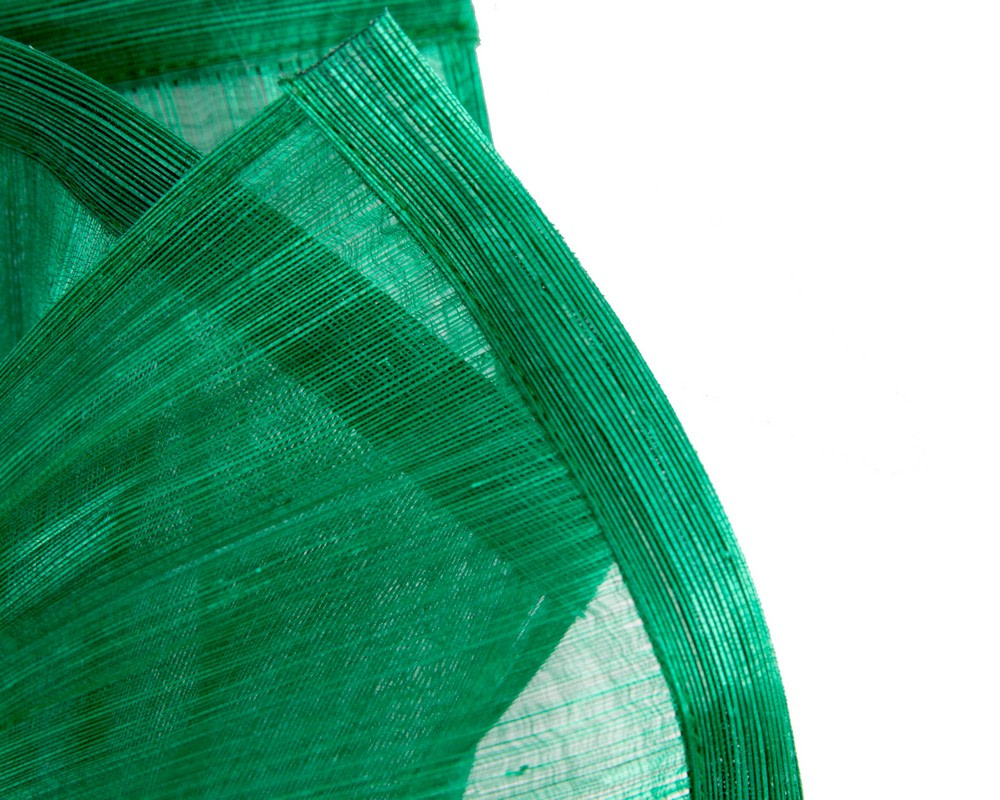 Twisted green silk abaca fascinator by Fillies Collection - Image 3