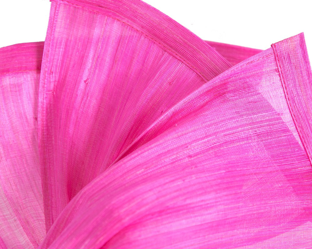 Twisted hot pink silk abaca fascinator by Fillies Collection - Image 3