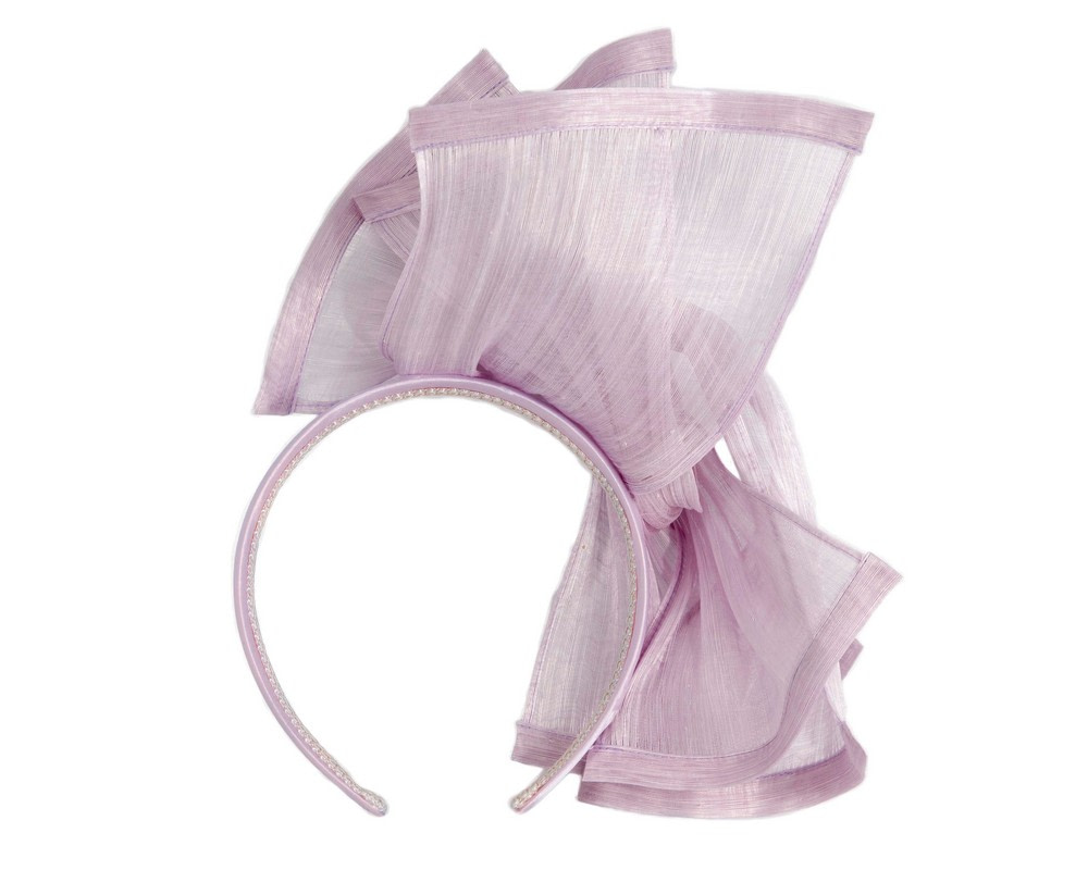 Twisted lilac silk abaca fascinator by Fillies Collection - Image 4