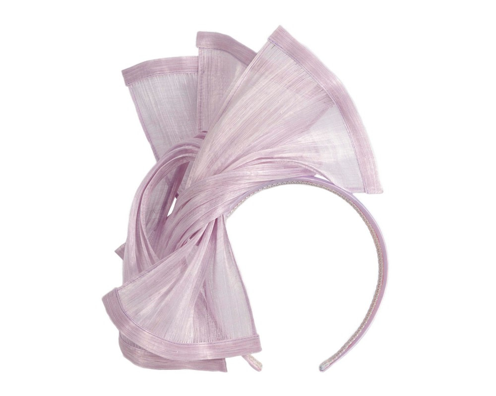 Twisted lilac silk abaca fascinator by Fillies Collection - Image 2