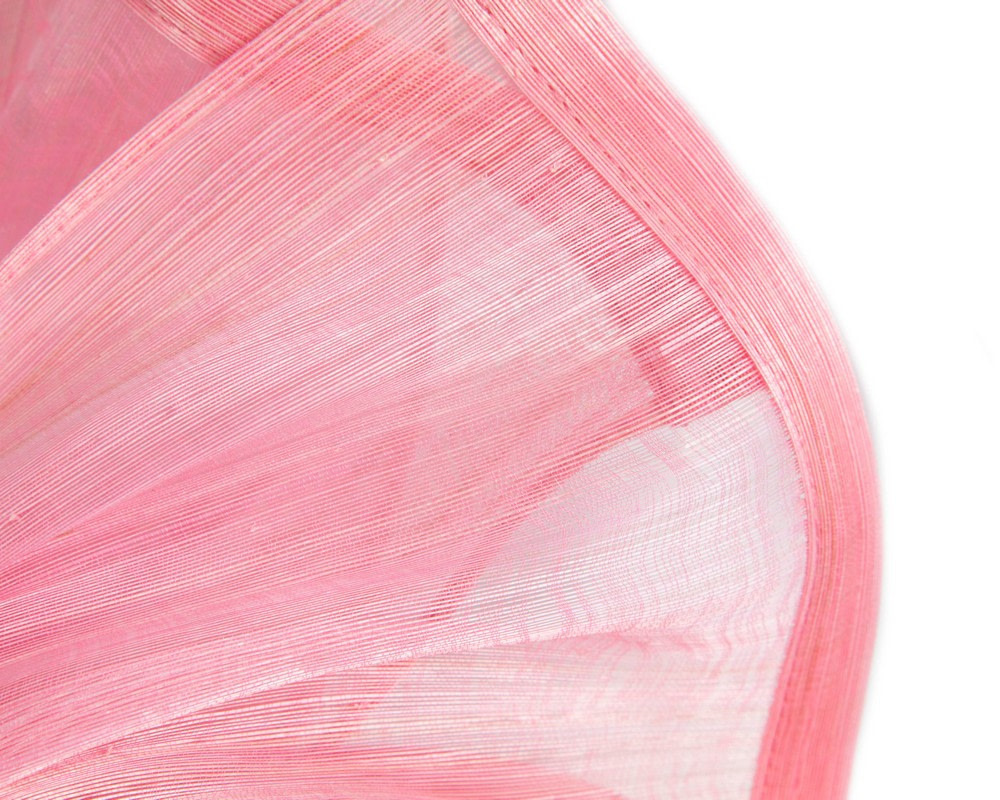 Twisted pink silk abaca fascinator by Fillies Collection - Image 3