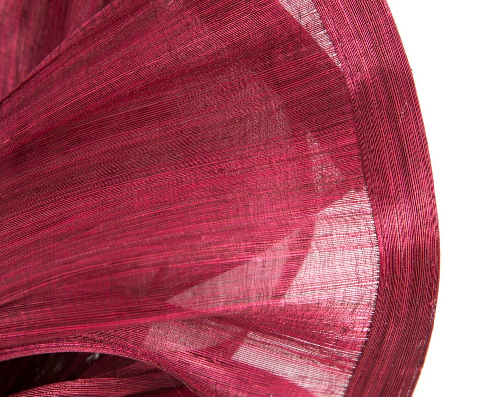 Twisted wine-colored silk abaca fascinator by Fillies Collection - Image 3