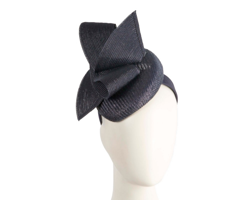 Bespoke navy pillbox fascinator by Fillies Collection