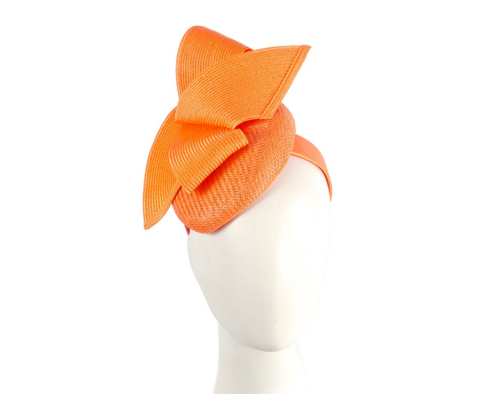 Bespoke orange pillbox fascinator by Fillies Collection