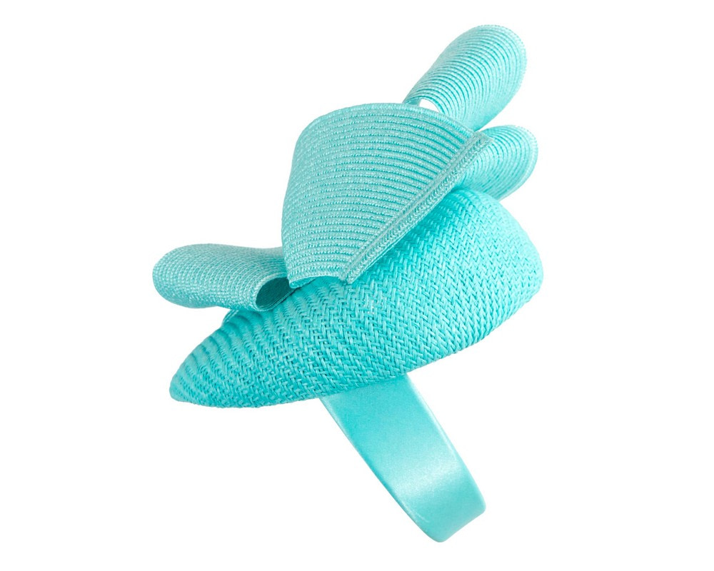 Bespoke turquoise pillbox fascinator by Fillies Collection - Image 4