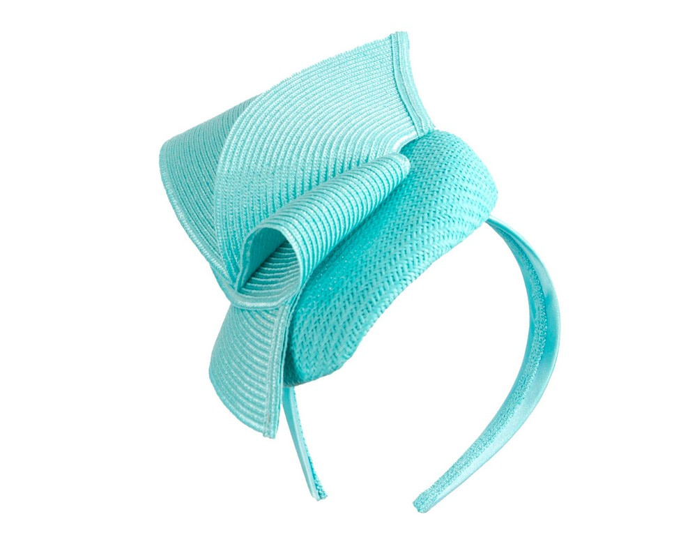 Bespoke turquoise pillbox fascinator by Fillies Collection - Image 2
