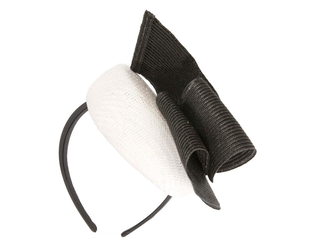 Bespoke white & black pillbox fascinator by Fillies Collection - Image 6