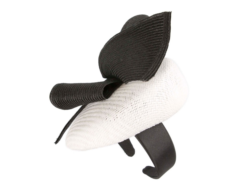 Bespoke white & black pillbox fascinator by Fillies Collection - Image 4
