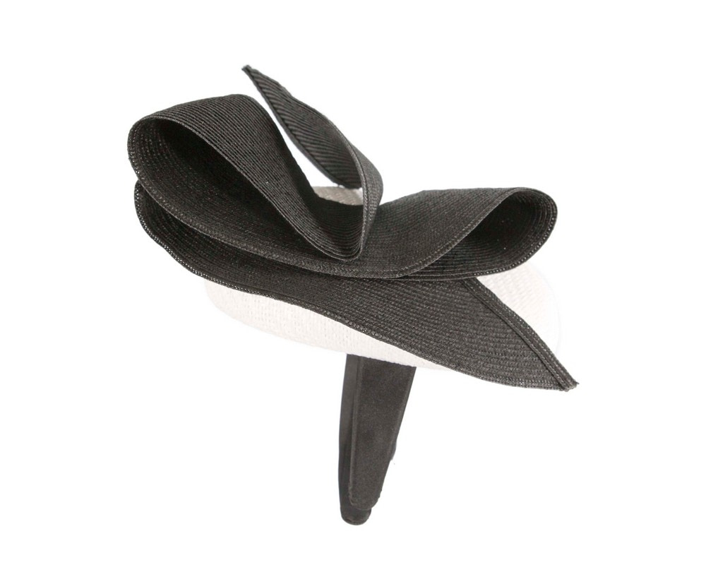 Bespoke white & black pillbox fascinator by Fillies Collection - Image 3