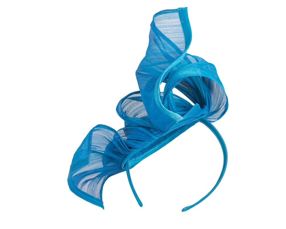 Bespoke blue racing fascinator by Fillies Collection - Image 4