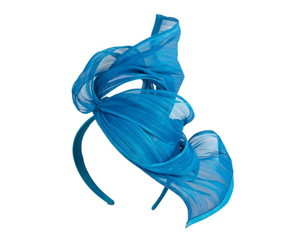 Bespoke blue racing fascinator by Fillies Collection - Image 2