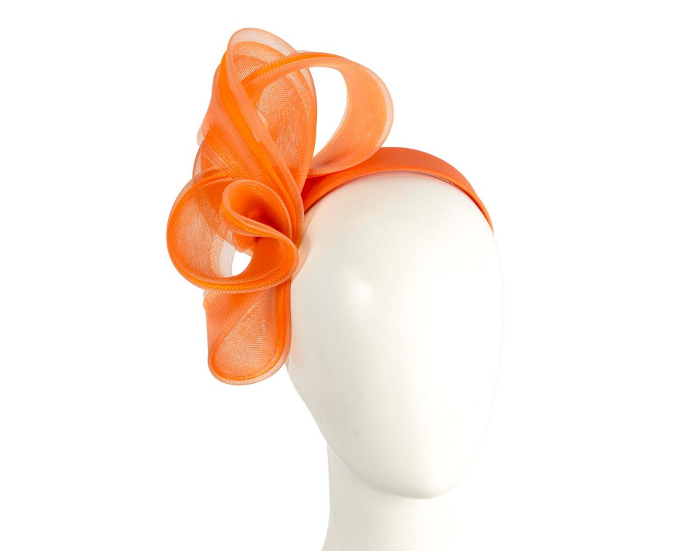 Orange crinoline fascinator by Cupids Millinery