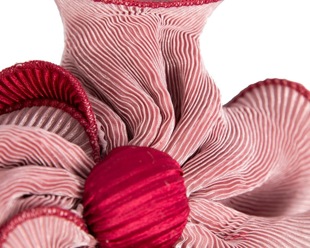 Novel design pink & wine flower fascinator - Image 3