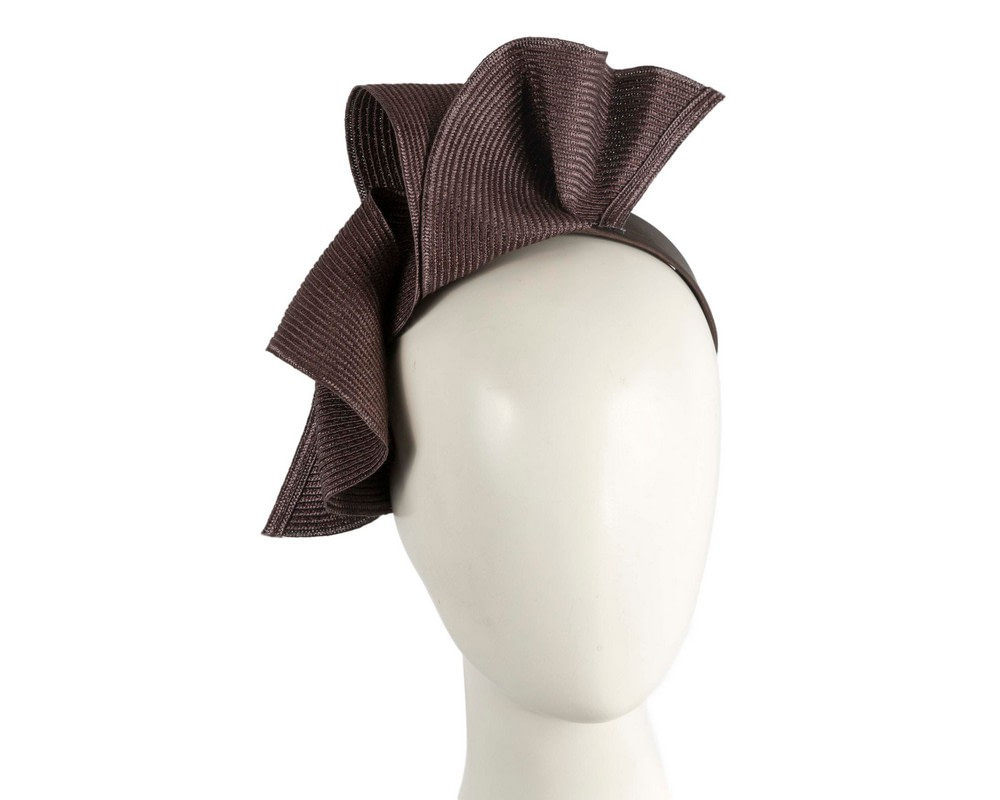 Chocolate wave fascinator by Max Alexander