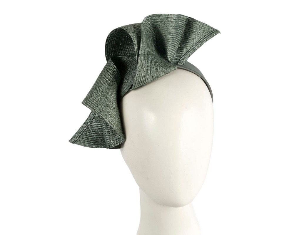 Olive wave fascinator by Max Alexander