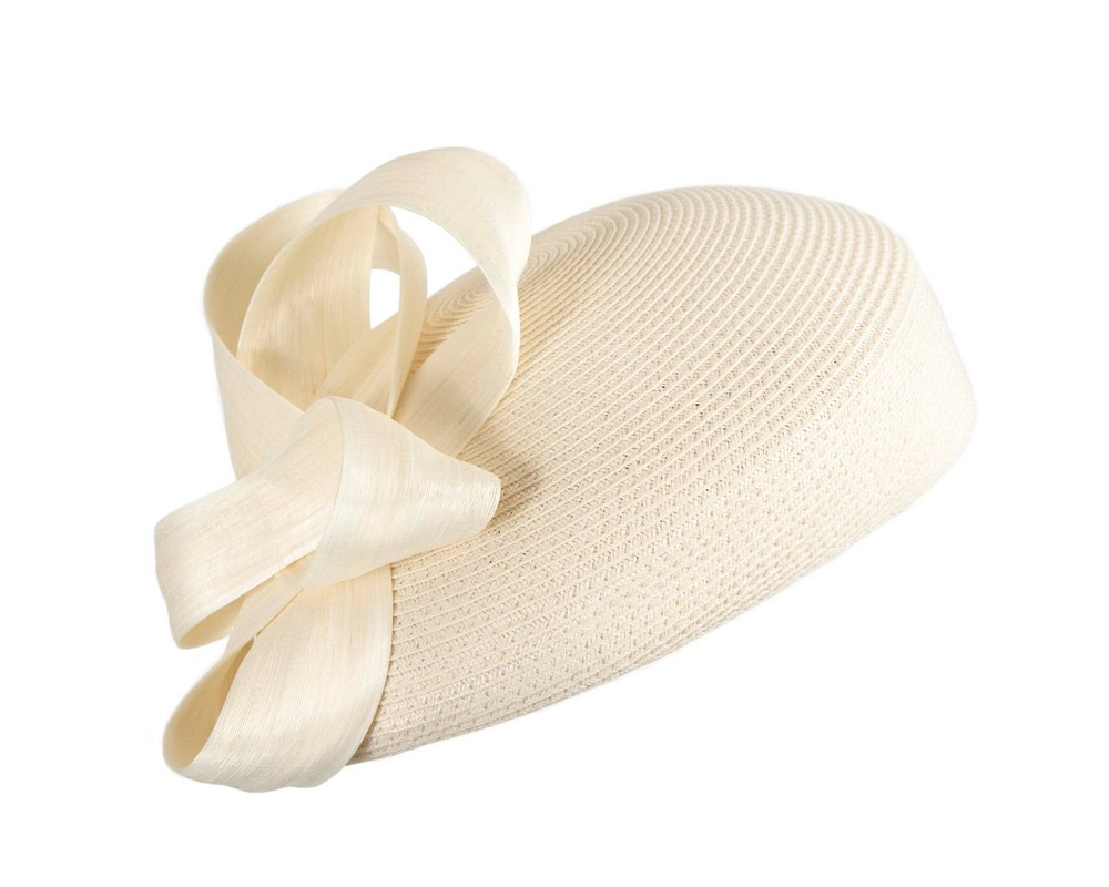 Fashion cream beret hat with bow by Max Alexander - Fascinators.com.au Fashion cream beret hat with bow by Max Alexander - Image 2