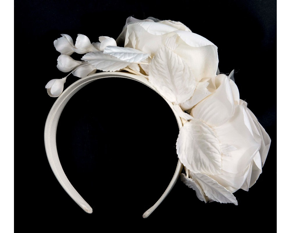 Large cream flower headband fascinator by Max Alexander - Image 4