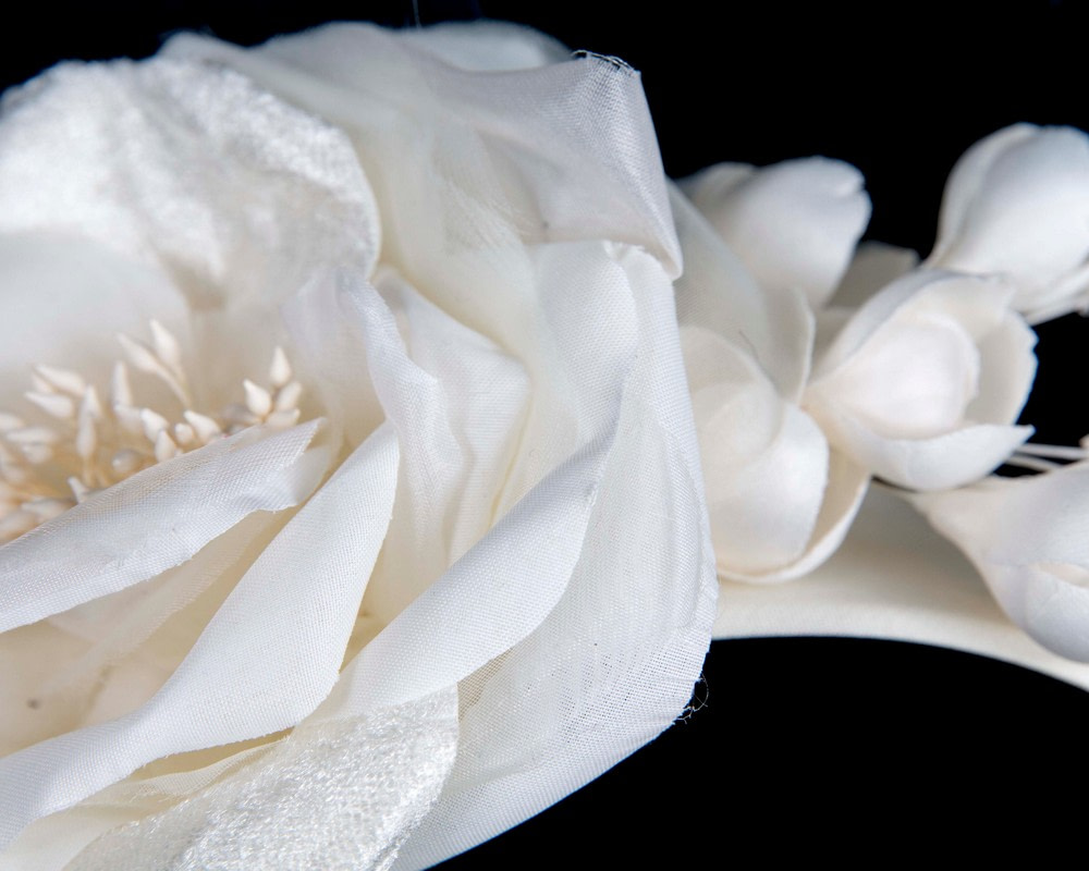 Large cream flower headband fascinator by Max Alexander - Image 3