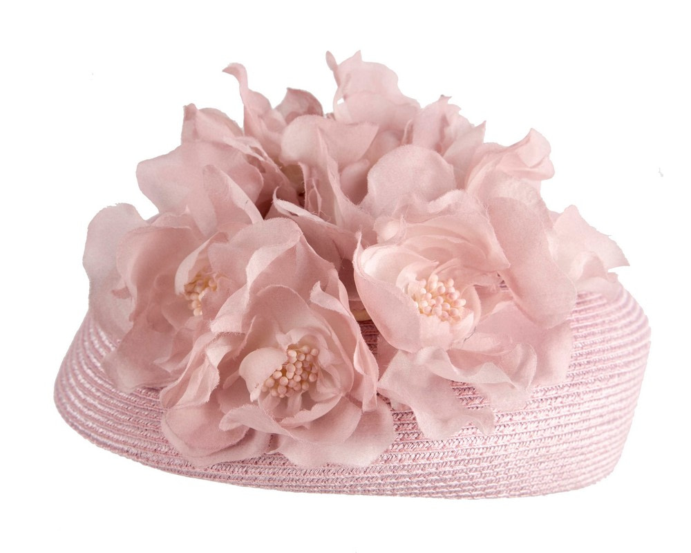 Dusty Pink beret hat with flowers by Max Alexander - Image 3