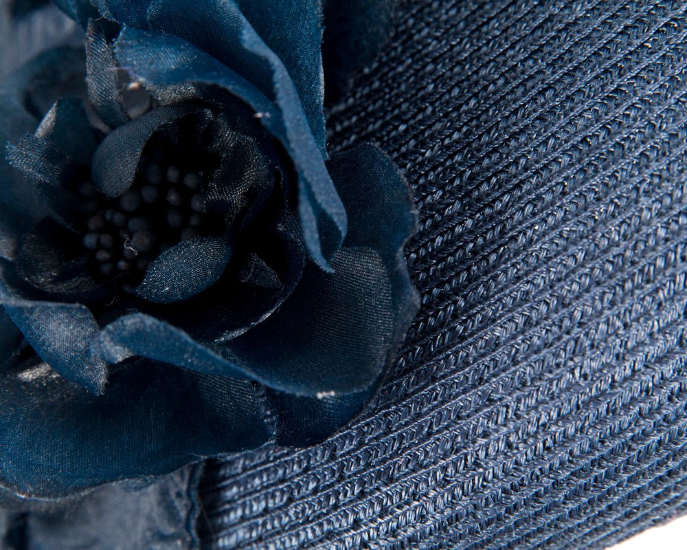 Navy beret hat with flowers by Max Alexander - Image 5