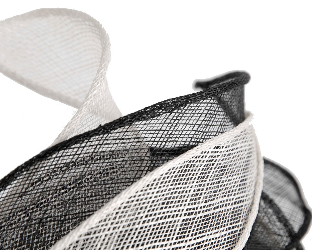 Black & cream sinamay fascinator by Max Alexander - Fascinators.com.au Black & cream sinamay fascinator by Max Alexander - Image 5