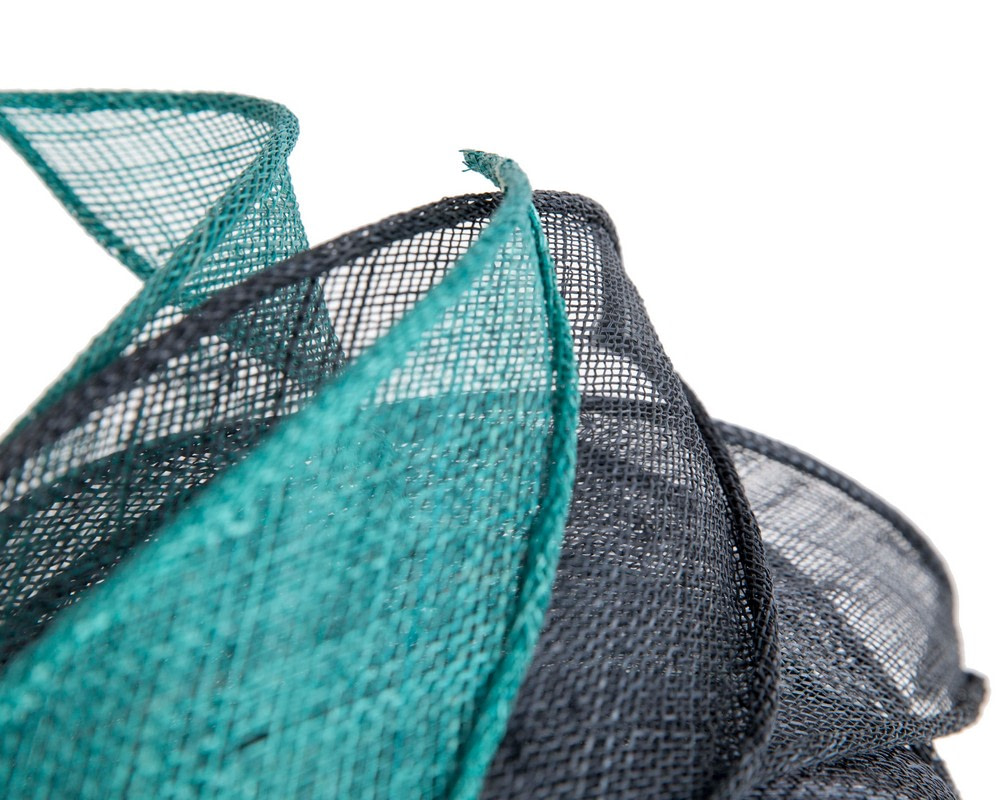 Black & teal sinamay fascinator by Max Alexander - Image 5