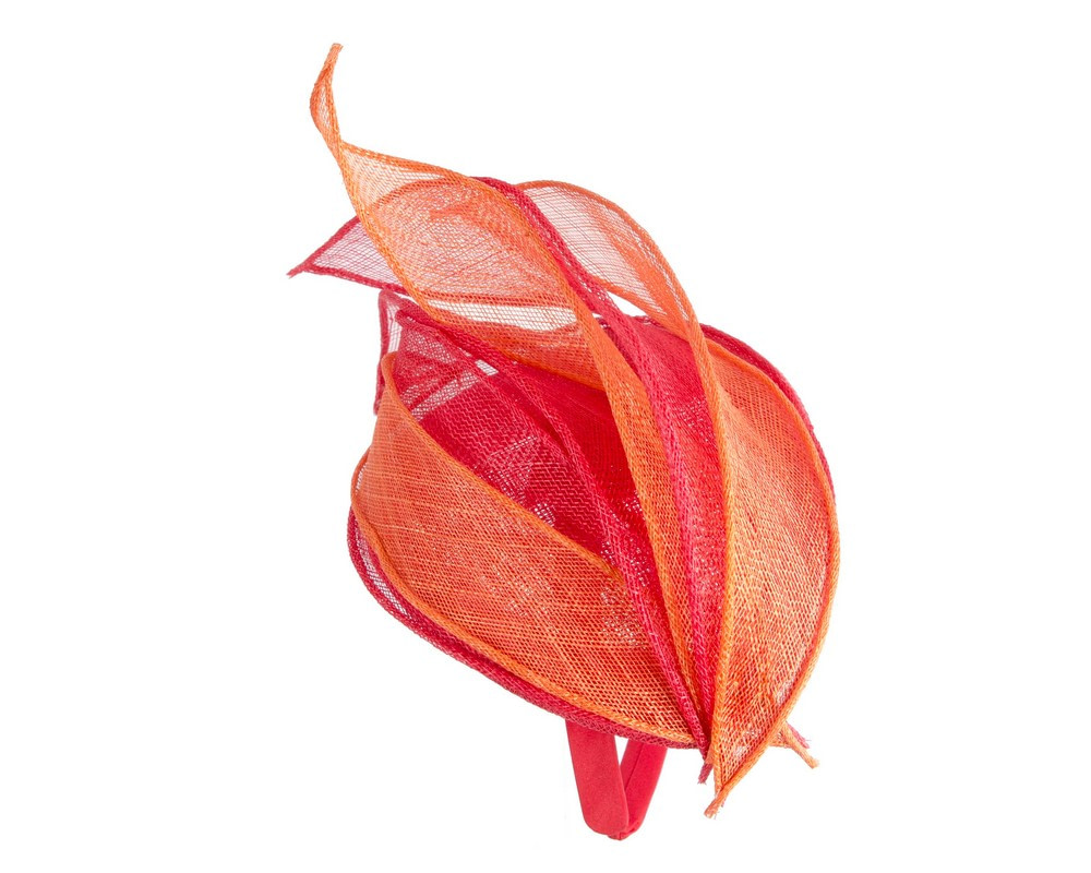 Red & orange sinamay fascinator by Max Alexander - Image 4