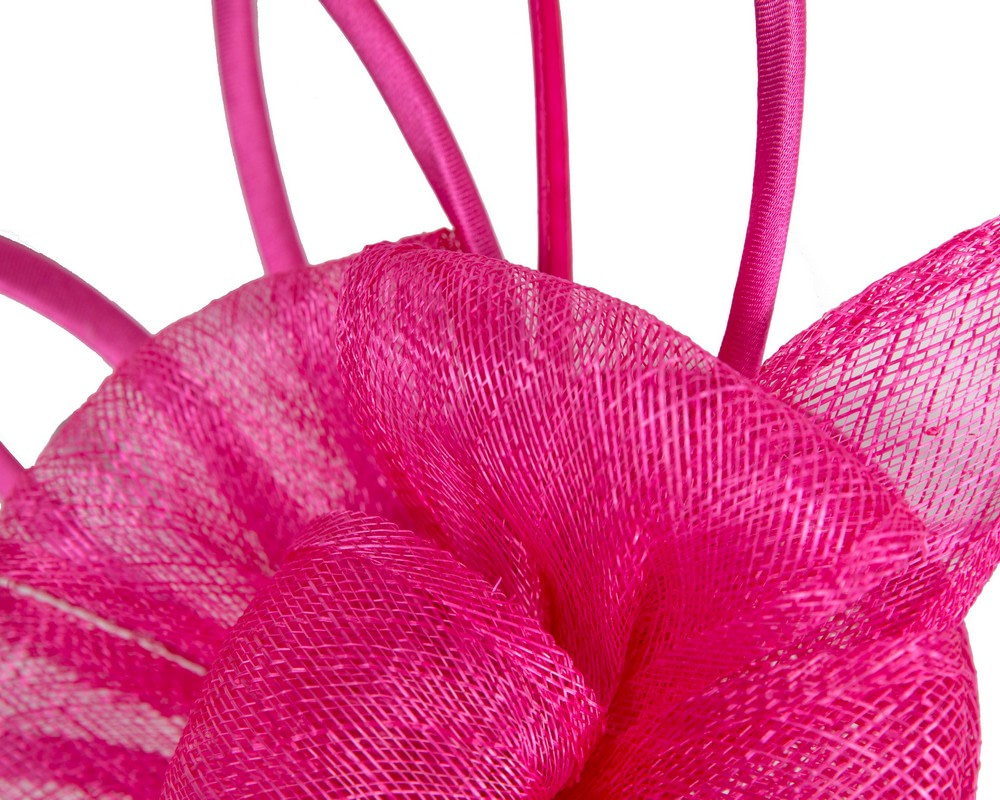 Fuchsia sinamay flower fascinator by Max Alexander - Fascinators.com.au Fuchsia sinamay flower fascinator by Max Alexander - Image 3