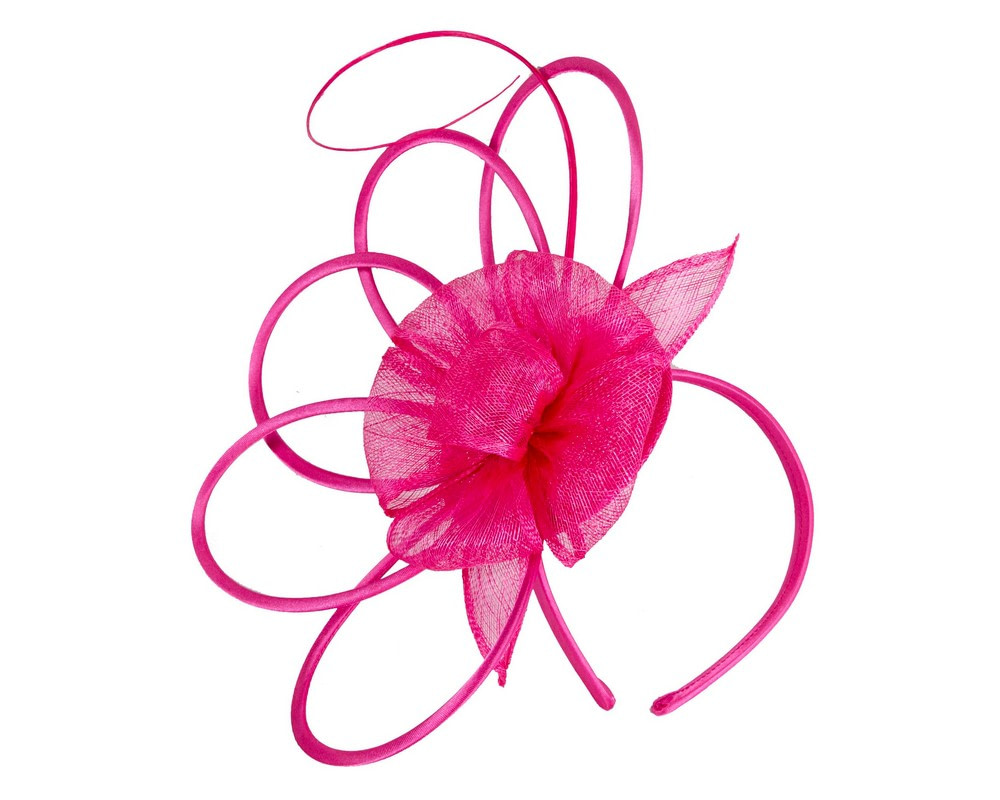 Fuchsia sinamay flower fascinator by Max Alexander - Fascinators.com.au Fuchsia sinamay flower fascinator by Max Alexander - Image 2