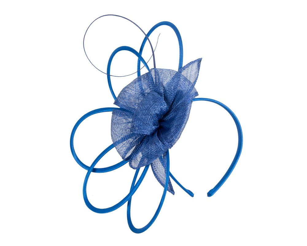 Royal Blue sinamay flower fascinator by Max Alexander - Fascinators.com.au Royal Blue sinamay flower fascinator by Max Alexander - Image 2