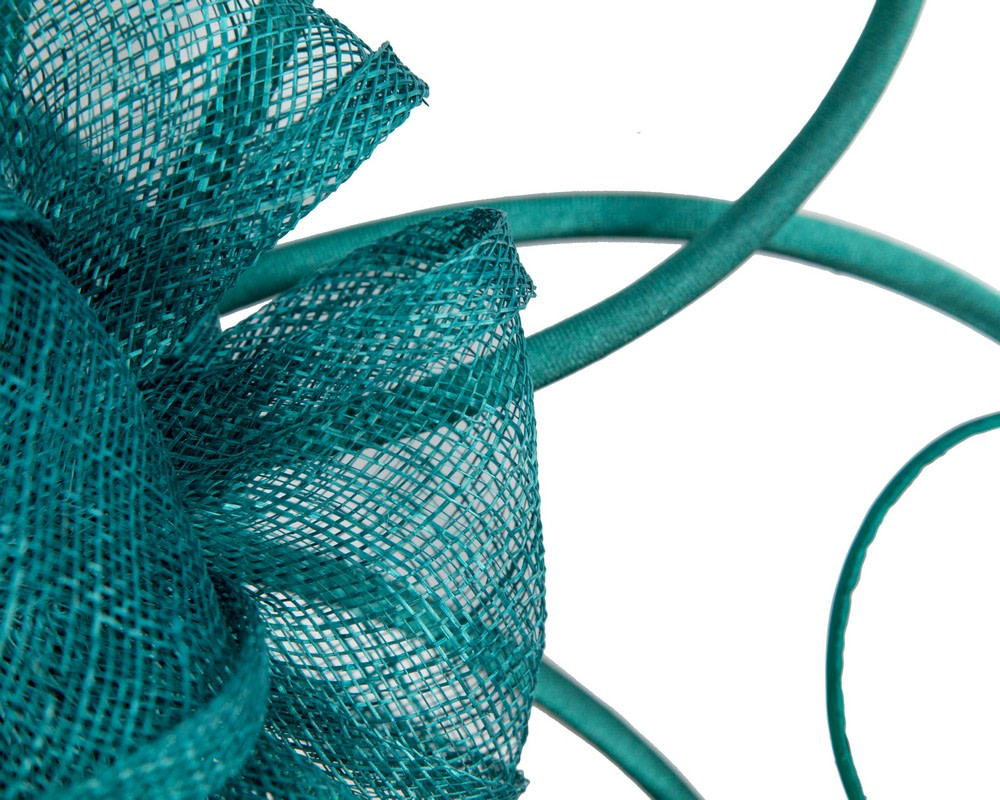 Teal green sinamay flower fascinator by Max Alexander - Fascinators.com.au Teal green sinamay flower fascinator by Max Alexander - Image 3