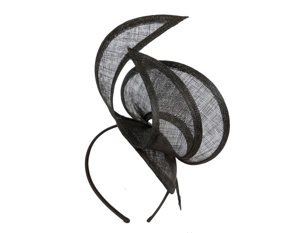 Edgy black sinamay fascinator by Max Alexander - Image 4