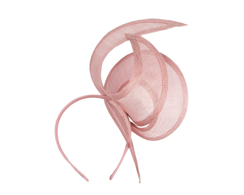 Edgy dusty pink sinamay fascinator by Max Alexander - Fascinators.com.au Edgy dusty pink sinamay fascinator by Max Alexander - Image 4