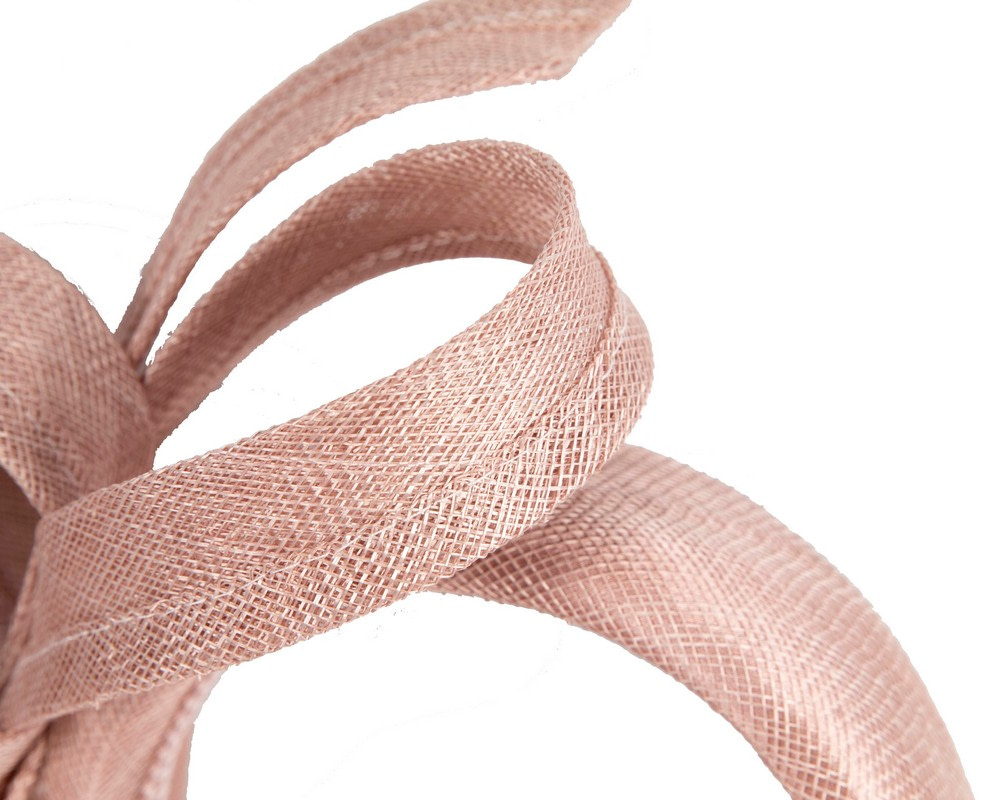 Dusty Pink sinamay bow on headband - Image 3