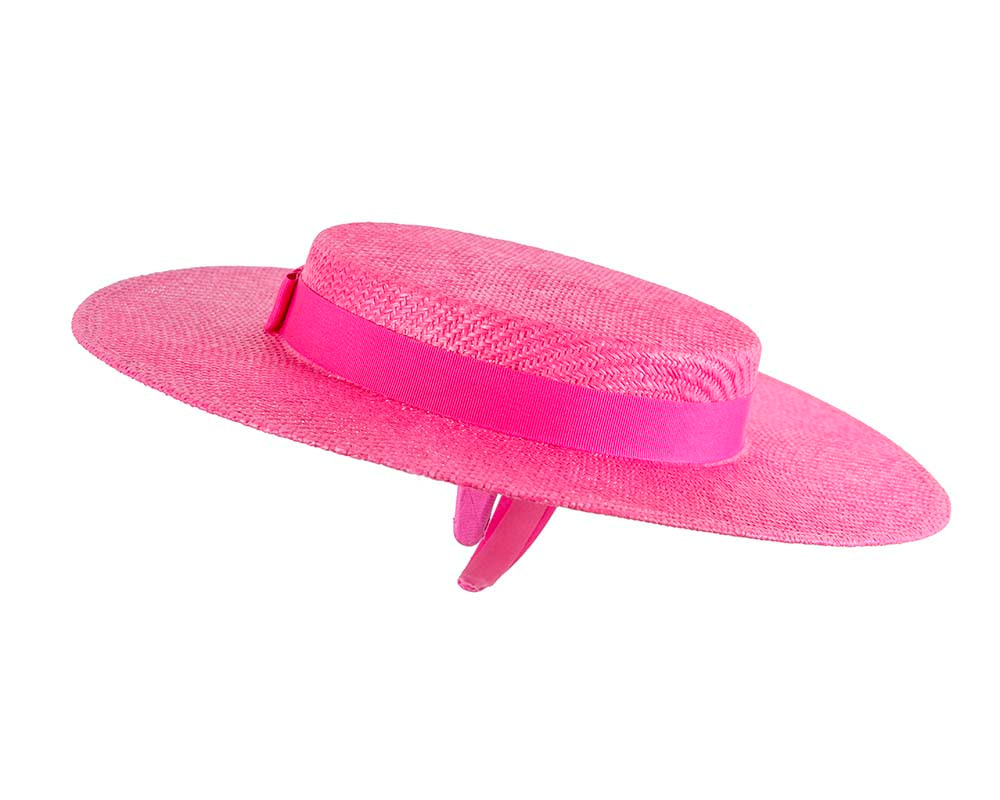 Fuchsia Max Alexander Boater Hat - Fascinators.com.au Fuchsia Max Alexander Boater Hat - Image 6