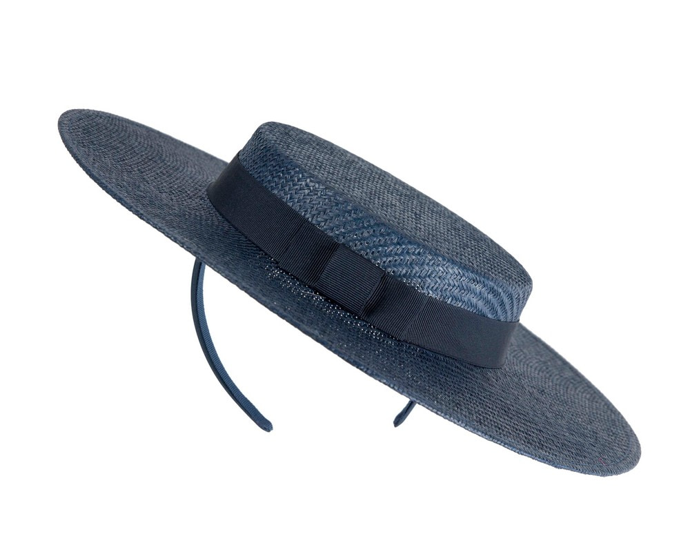 Navy Max Alexander Boater Hat - Fascinators.com.au Navy Max Alexander Boater Hat - Image 6