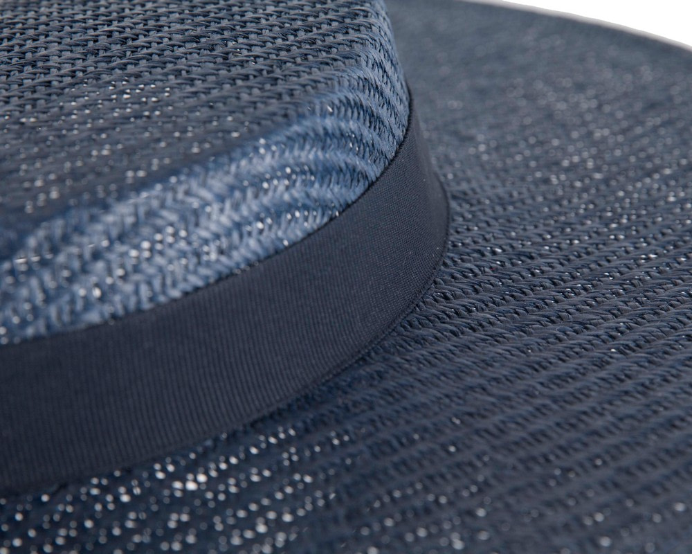 Navy Max Alexander Boater Hat - Fascinators.com.au Navy Max Alexander Boater Hat - Image 5