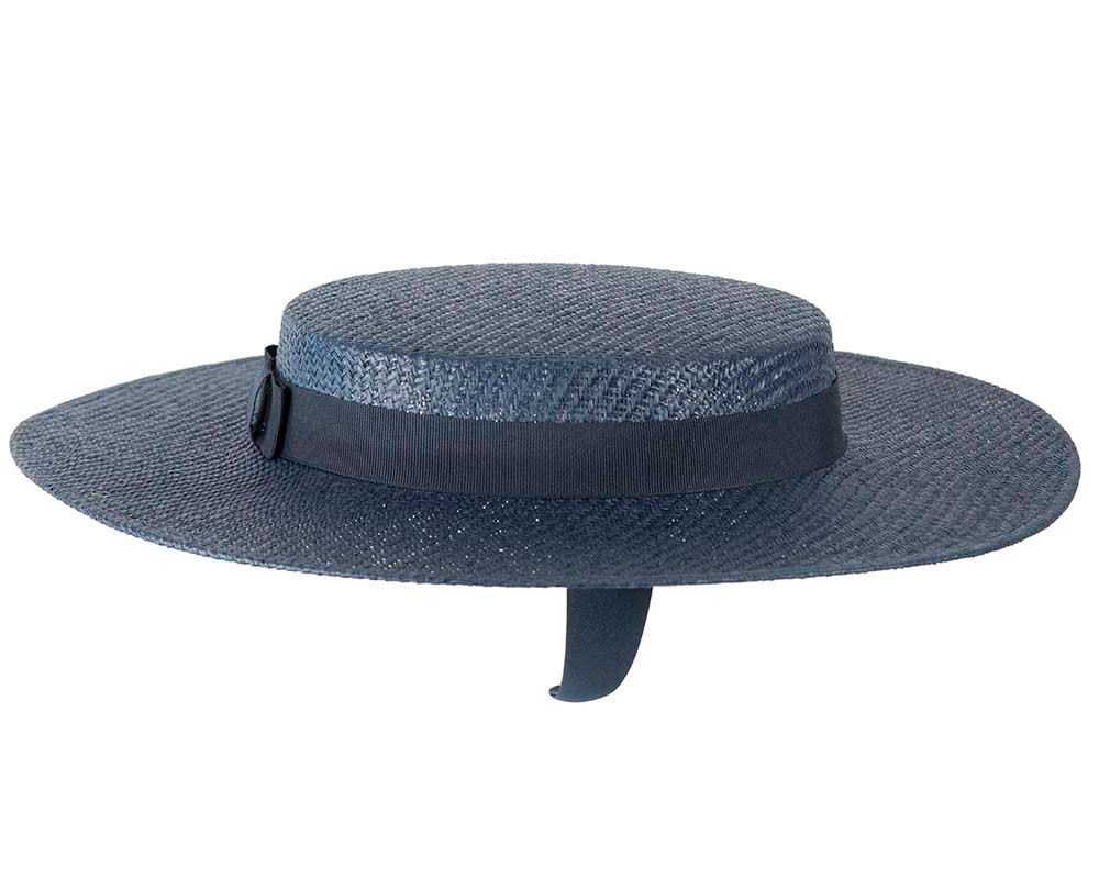 Navy Max Alexander Boater Hat - Fascinators.com.au Navy Max Alexander Boater Hat - Image 3