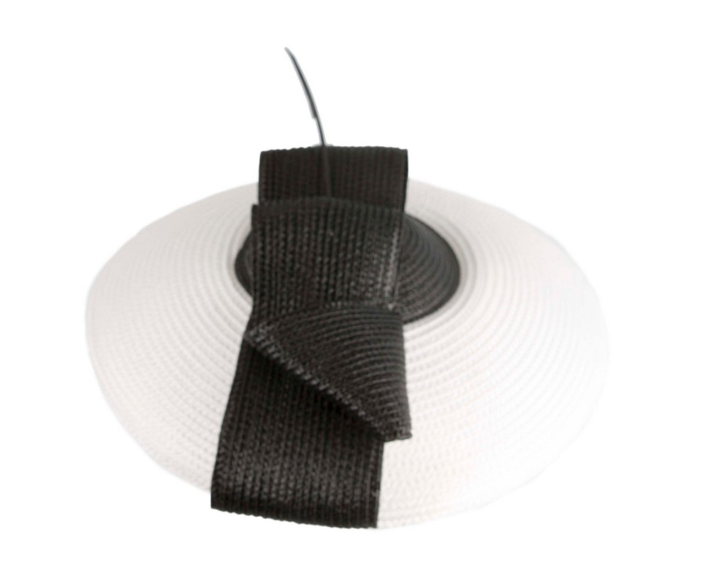 Max Alexander White & Black Saucer Fascinator - Fascinators.com.au Max Alexander White & Black Saucer Fascinator - Image 3