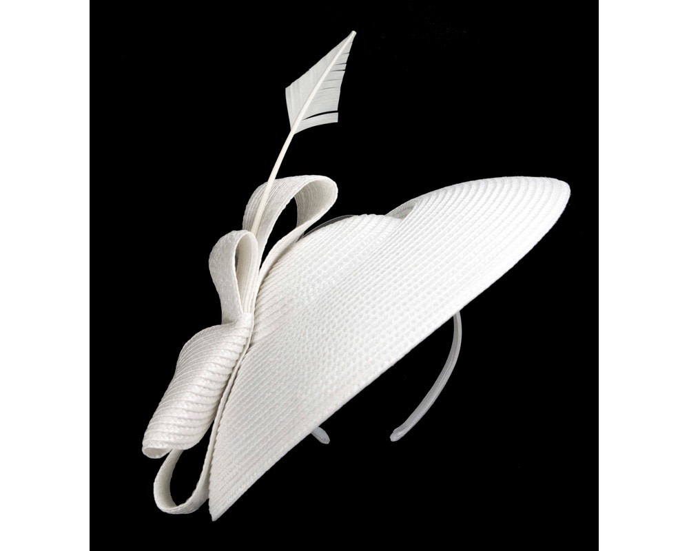 Max Alexander White Saucer Fascinator - Image 2