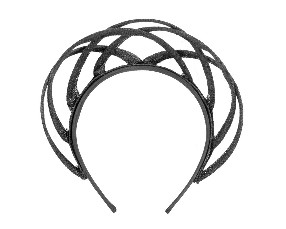 Black sinamay crown fascinator by Max Alexander - Image 4