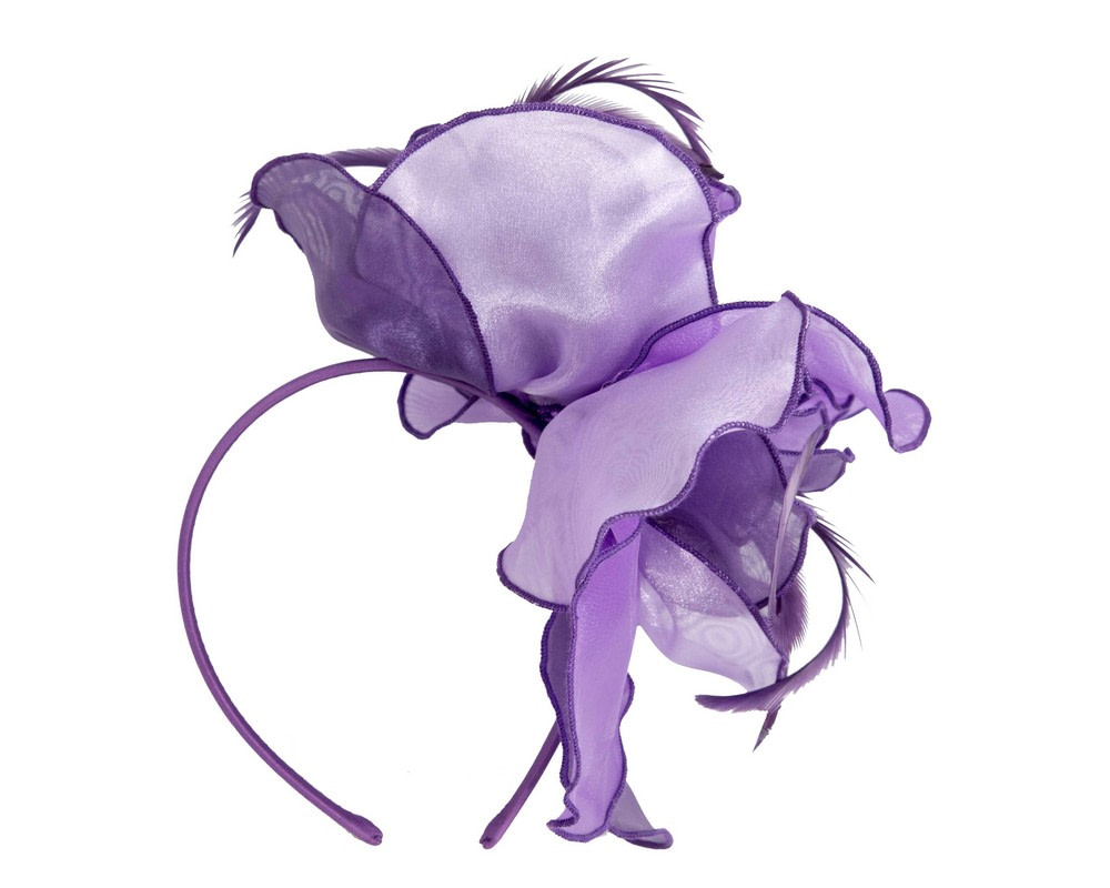 Purple & Lilac organza flower fascinator - Image 4