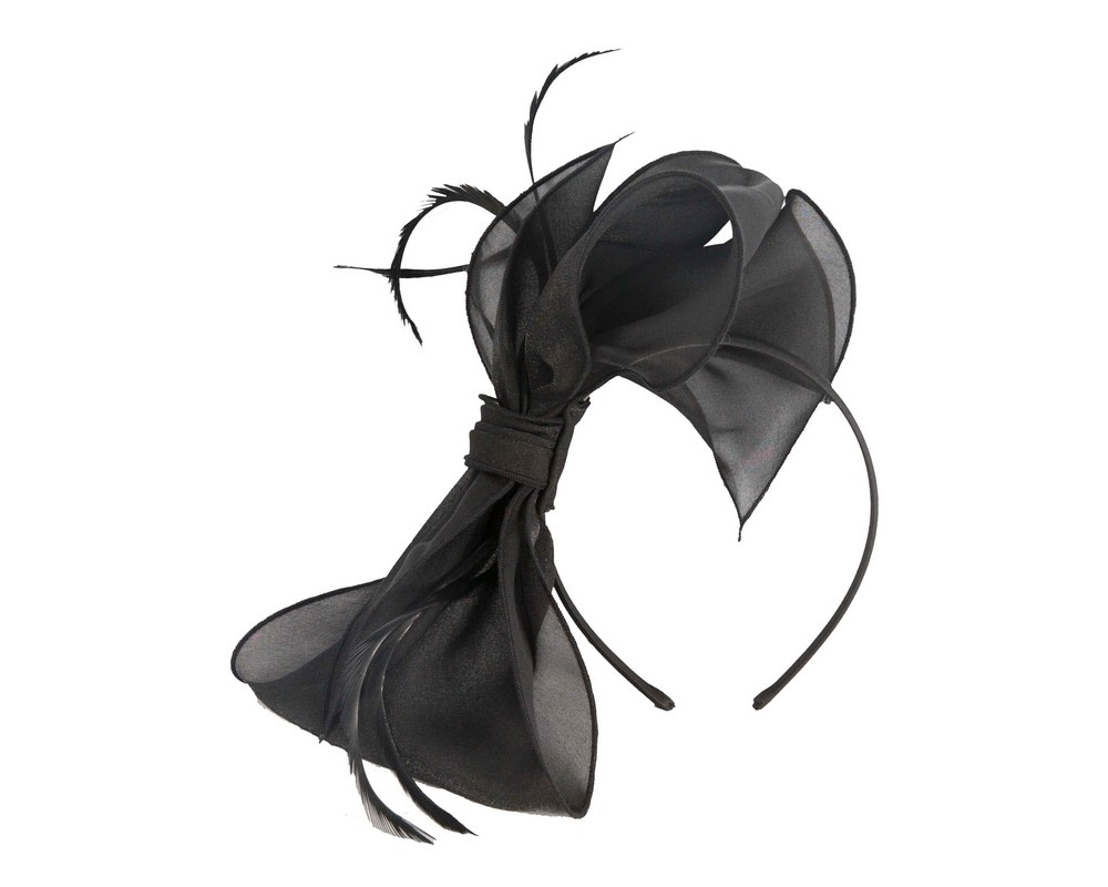 Black organza bow fascinator by Max Alexander - Image 2