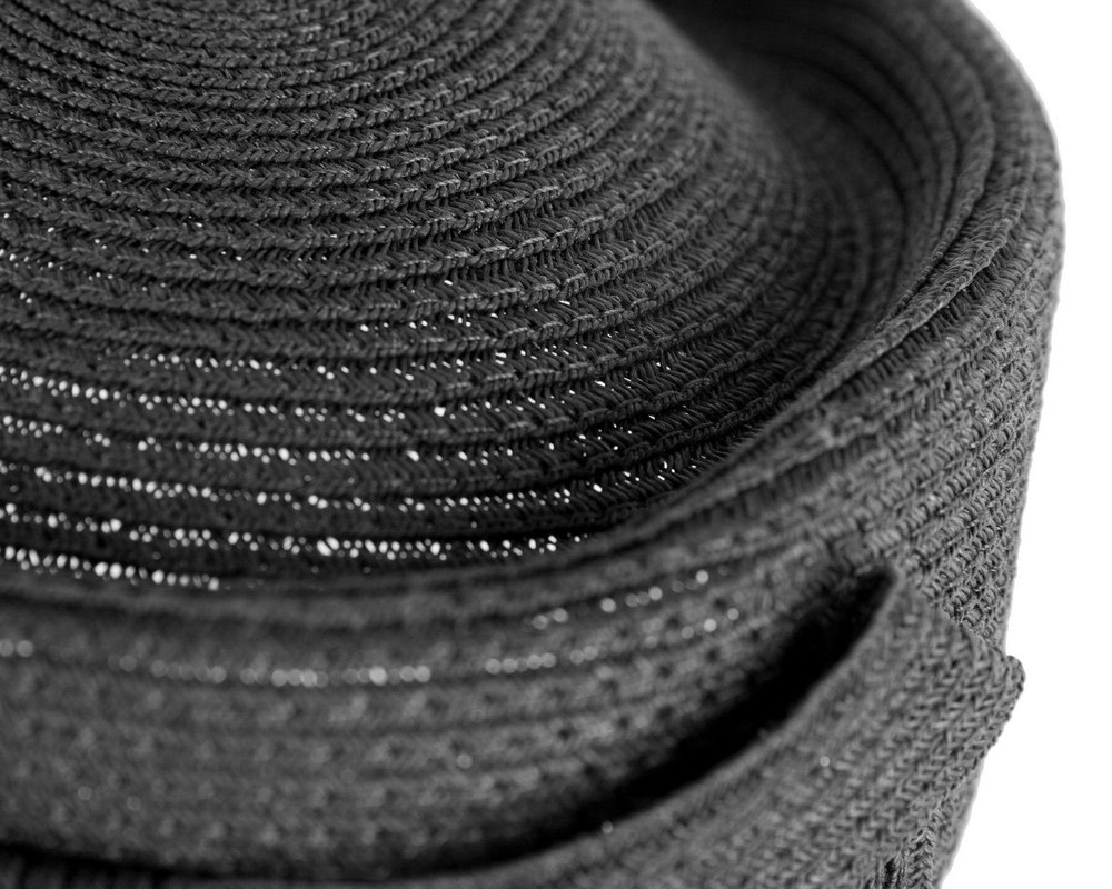 Large soft black pillbox hat by Max Alexander - Image 6