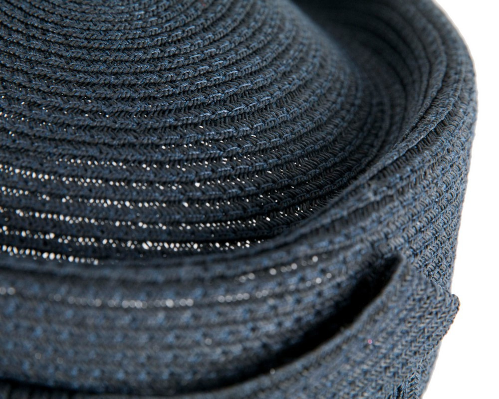 Large soft navy pillbox hat by Max Alexander - Image 6
